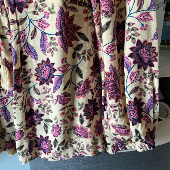 Torrid | Babydoll Floral Crepe Embroidered Lace Up Top - Picture 7 of 10